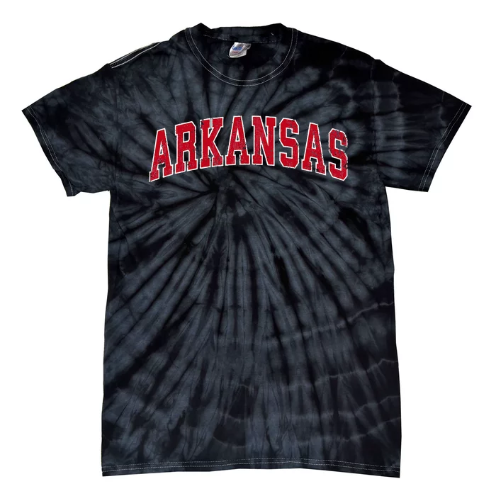 Arkansas Ar Vintage Sports Design Red Design Tie-Dye T-Shirt