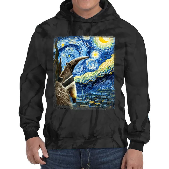 Artistic Anteater Van Gogh Style Starry Night Anteater Tie Dye Hoodie