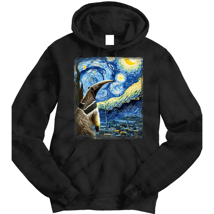 Artistic Anteater Van Gogh Style Starry Night Anteater Tie Dye Hoodie