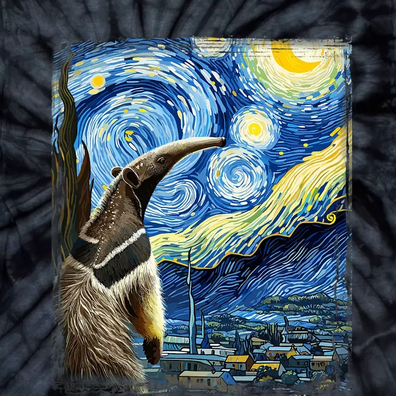 Artistic Anteater Van Gogh Style Starry Night Anteater Tie-Dye T-Shirt