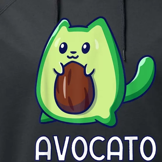 Avogato Avocado Vegan Cat Performance Fleece Hoodie