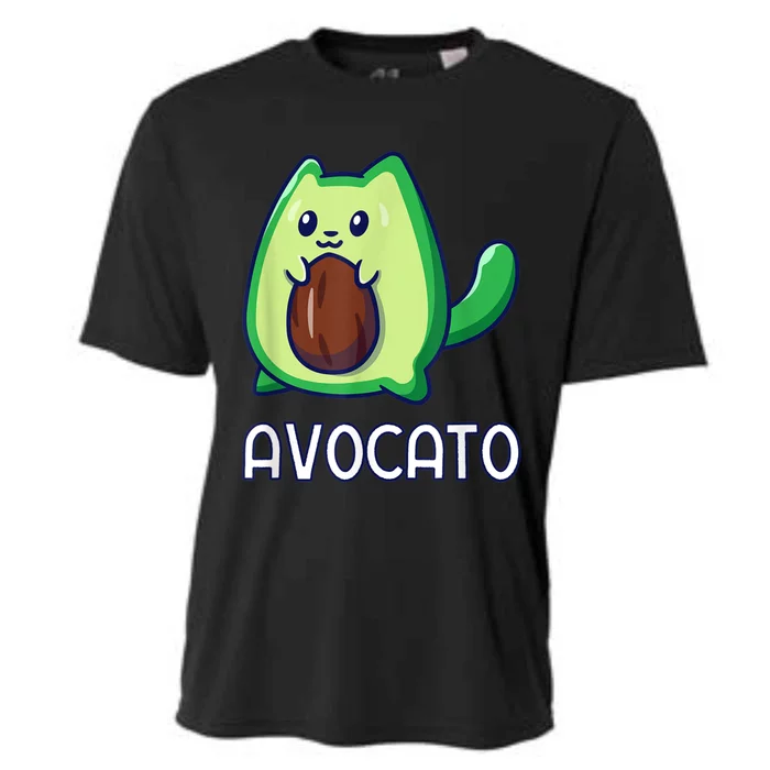 Avogato Avocado Vegan Cat Cooling Performance Crew T-Shirt