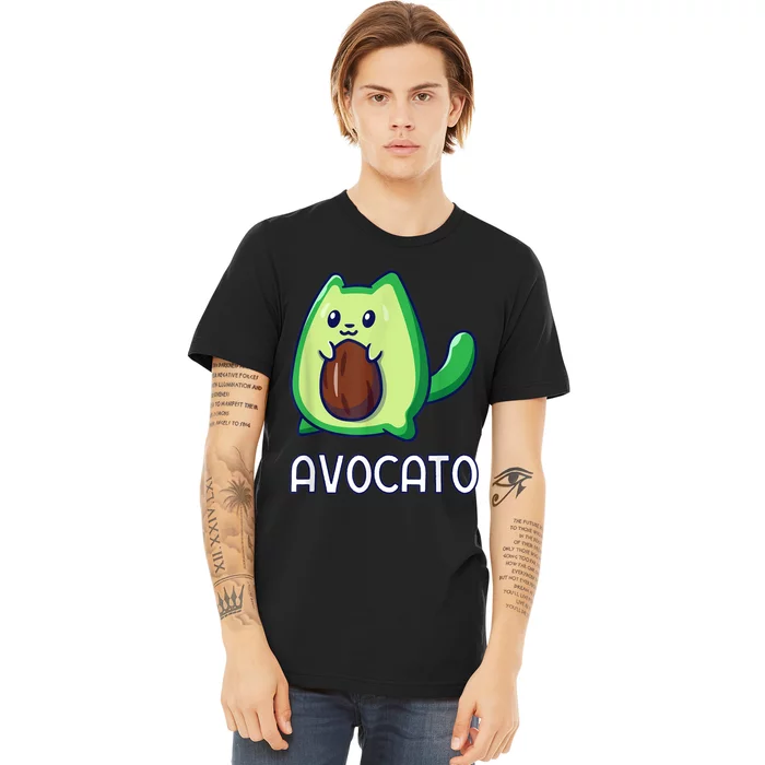 Avogato Avocado Vegan Cat Premium T-Shirt