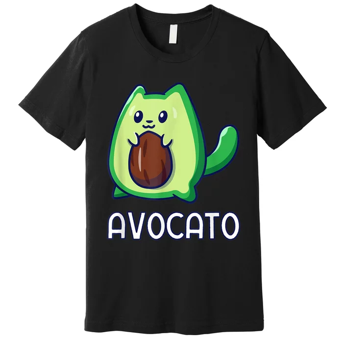 Avogato Avocado Vegan Cat Premium T-Shirt