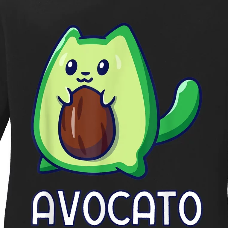 Avogato Avocado Vegan Cat Ladies Long Sleeve Shirt