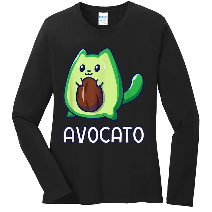 Avogato Avocado Vegan Cat Ladies Long Sleeve Shirt