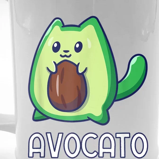 Avogato Avocado Vegan Cat Front & Back Beer Stein