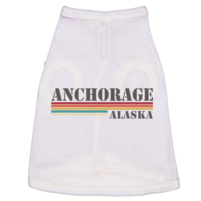 Anchorage Alaska Vintage Retro Stripes Classic Doggie Tank