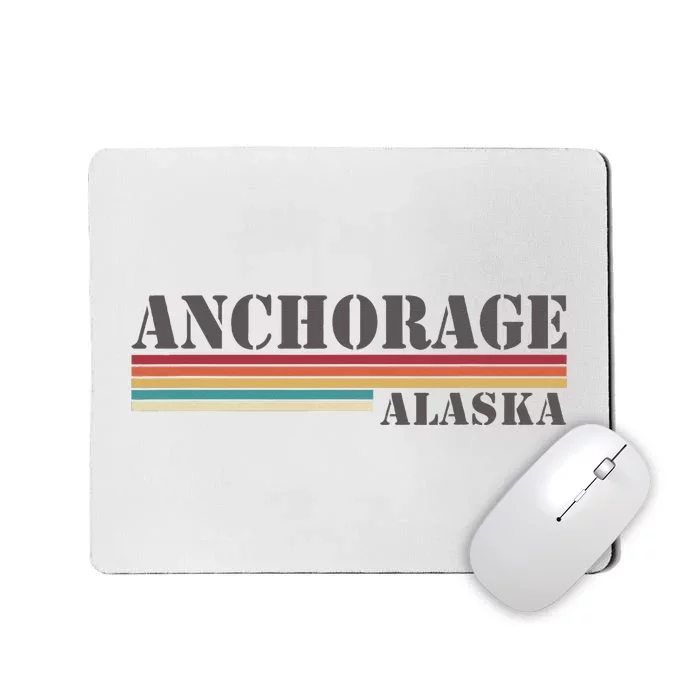 Anchorage Alaska Vintage Retro Stripes Classic Mousepad