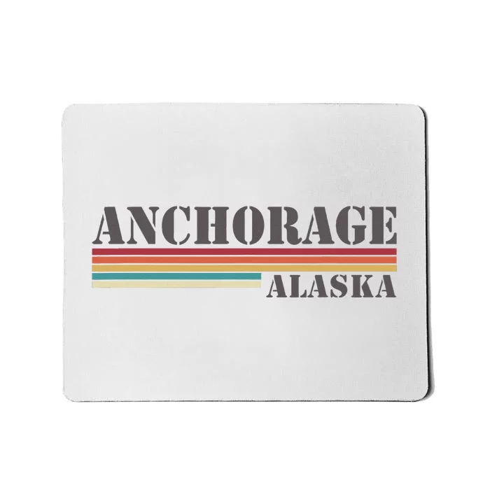 Anchorage Alaska Vintage Retro Stripes Classic Mousepad