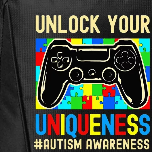 Autism Awareness Video Game Controller Gamer City Backpack