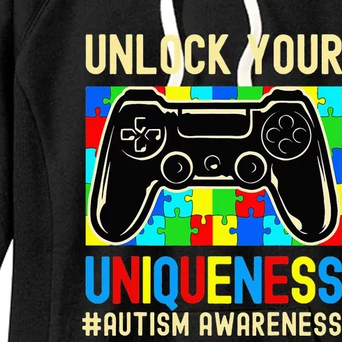 Autism Awareness Video Game Controller Gamer Women's Fleece Hoodie