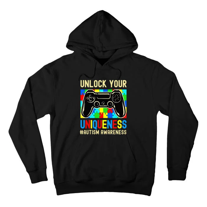 Autism Awareness Video Game Controller Gamer Tall Hoodie