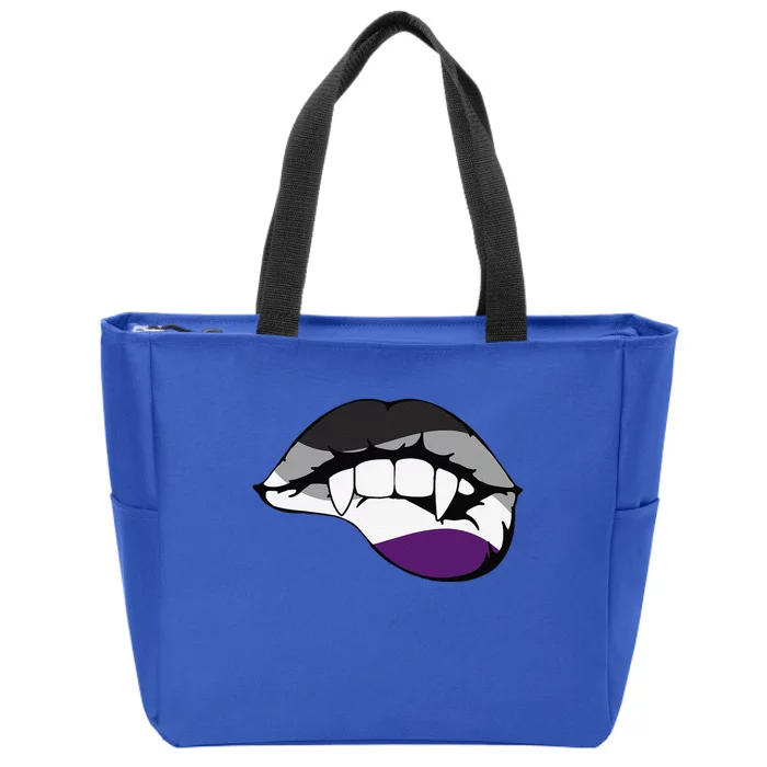 Asexual Ace Vampire Lips Fangs Costume Easy Halloween Gifts Zip Tote Bag