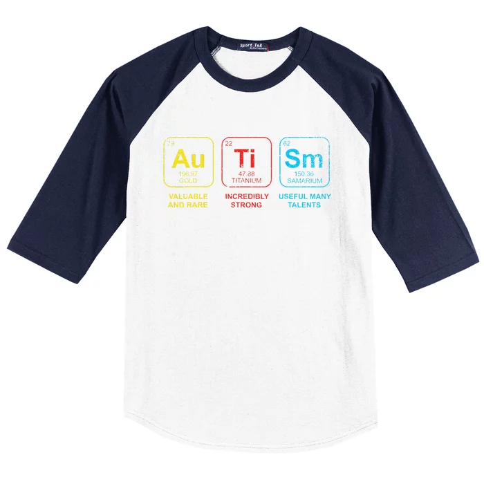 Autism Awareness Women Elements Periodic Table ASD Baseball Sleeve Shirt