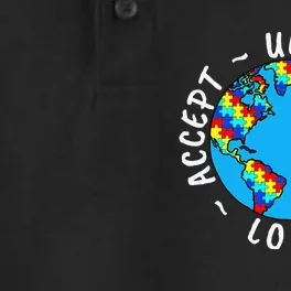 Autism Awareness World Puzzle Accept Dry Zone Grid Performance Polo