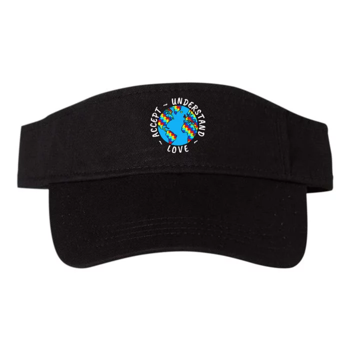 Autism Awareness World Puzzle Accept Valucap Bio-Washed Visor