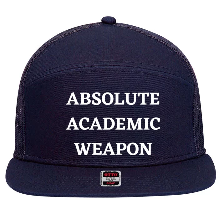 Absolute Academic Weapon Funny Trend 7 Panel Mesh Trucker Snapback Hat