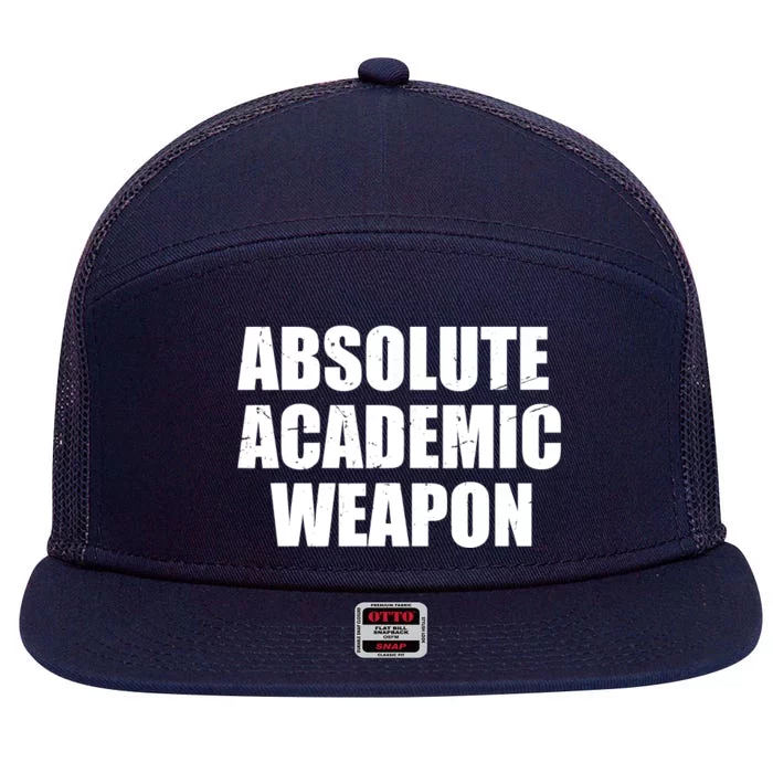 Absolute Academic Weapon Funny Trend 7 Panel Mesh Trucker Snapback Hat