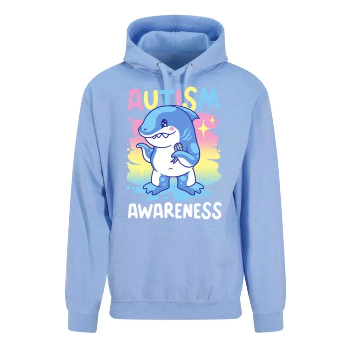 Autism Awareness With A Shark For Autism Gift Unisex Surf Hoodie