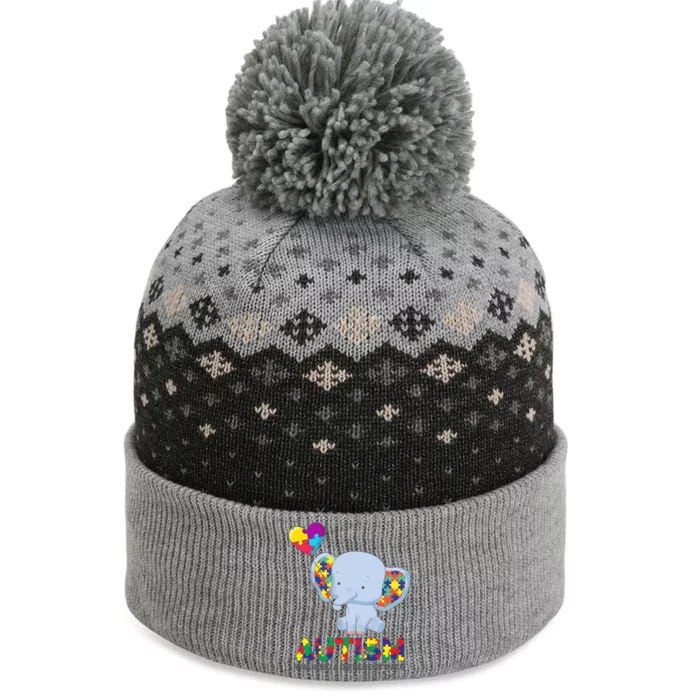 Autism Awareness Walking A Different Path Elephant The Baniff Cuffed Pom Beanie