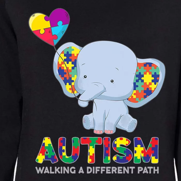 Autism Awareness Walking A Different Path Elephant Womens California Wash Sweatshirt