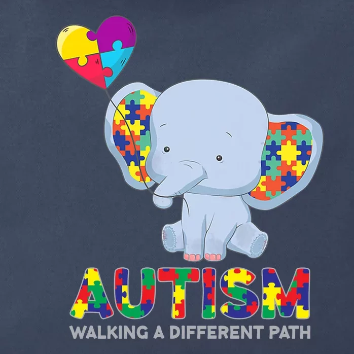 Autism Awareness Walking A Different Path Elephant Zip Tote Bag