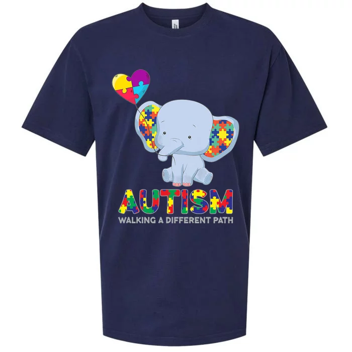 Autism Awareness Walking A Different Path Elephant Sueded Cloud Jersey T-Shirt