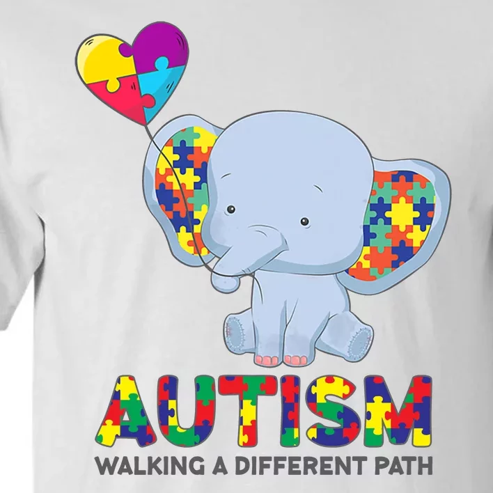 Autism Awareness Walking A Different Path Elephant Tall T-Shirt