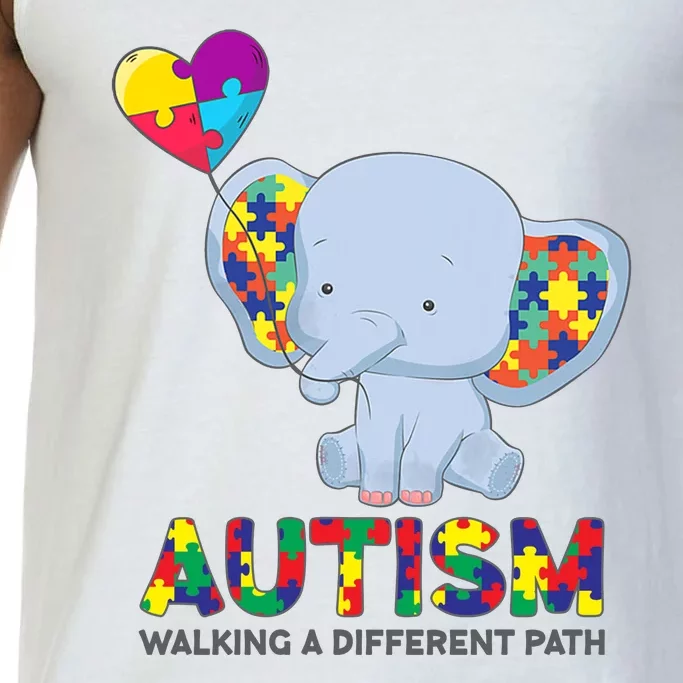 Autism Awareness Walking A Different Path Elephant Comfort Colors® Tank Top