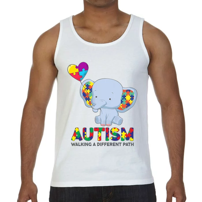 Autism Awareness Walking A Different Path Elephant Comfort Colors® Tank Top