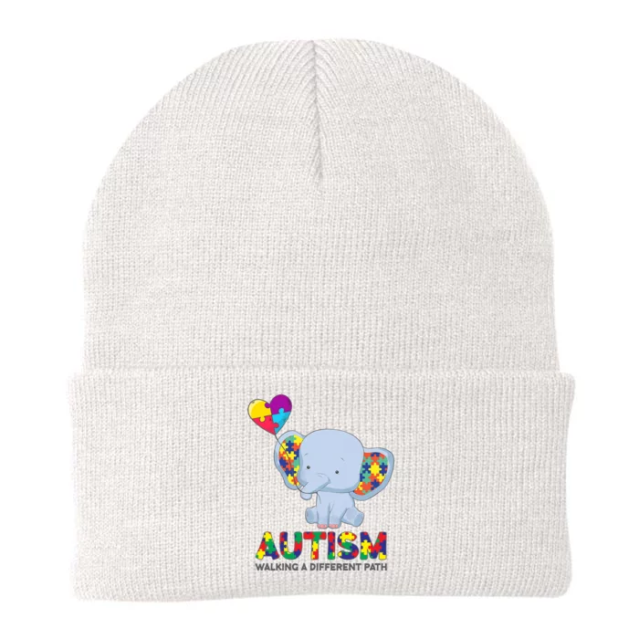 Autism Awareness Walking A Different Path Elephant Knit Cap Winter Beanie