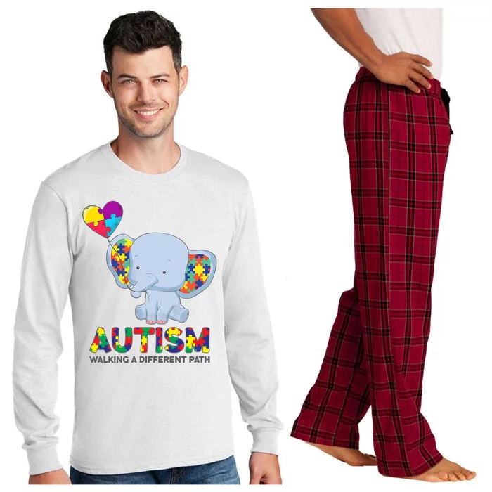 Autism Awareness Walking A Different Path Elephant Long Sleeve Pajama Set