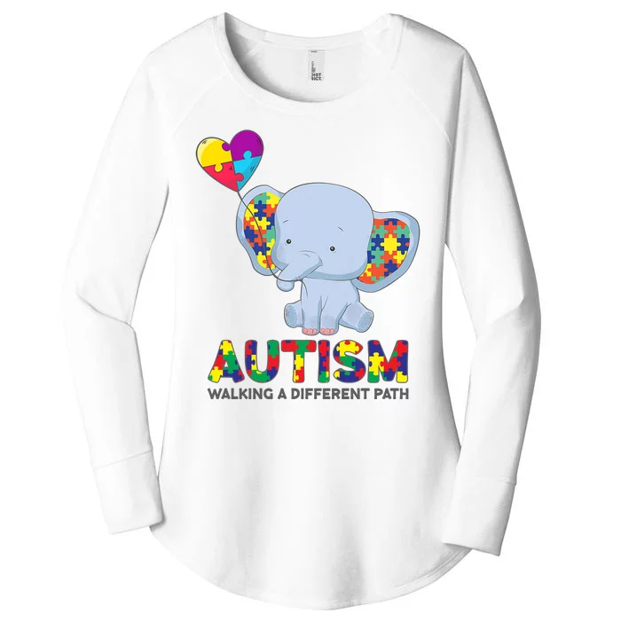 Autism Awareness Walking A Different Path Elephant Women's Perfect Tri Tunic Long Sleeve Shirt