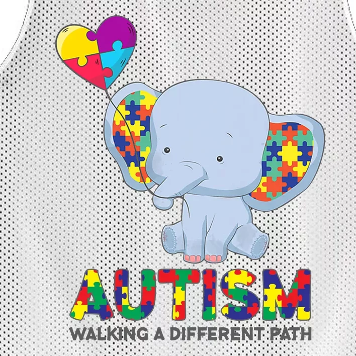 Autism Awareness Walking A Different Path Elephant Mesh Reversible Basketball Jersey Tank