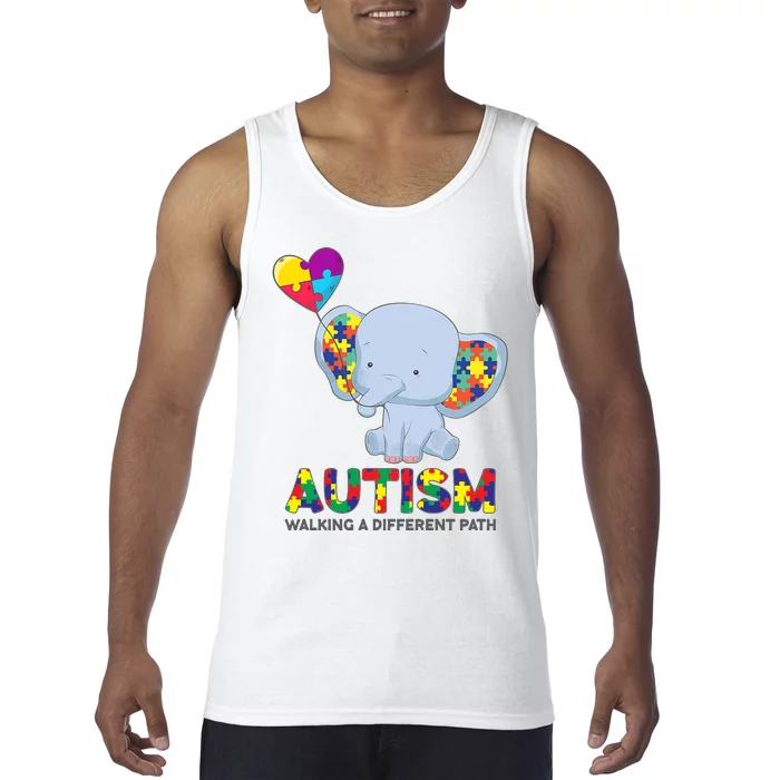 Autism Awareness Walking A Different Path Elephant Tank Top