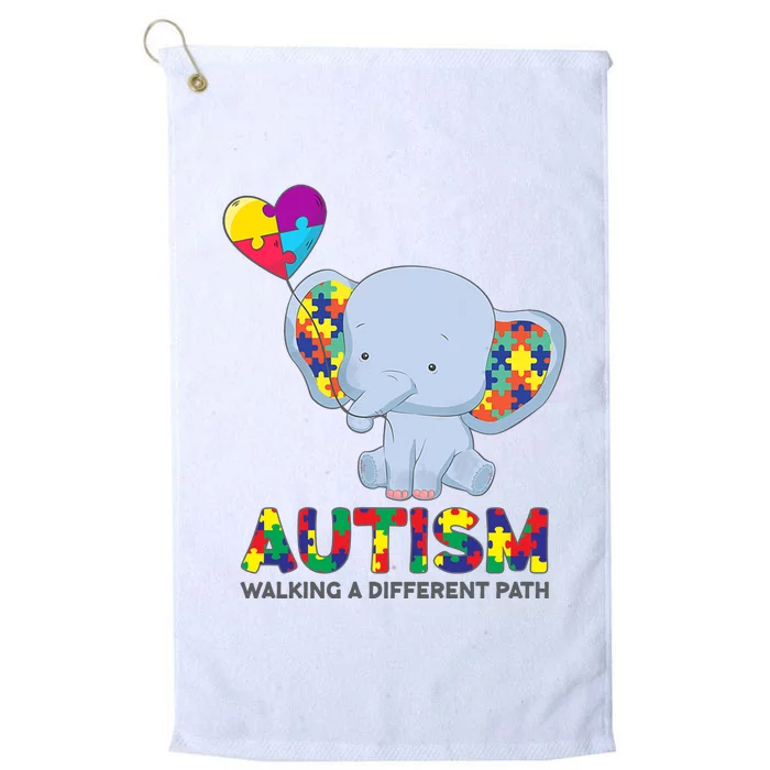 Autism Awareness Walking A Different Path Elephant Platinum Collection Golf Towel