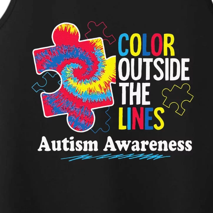 Autism Awarenesss Women Aspergers Puzzle Piece Performance Tank