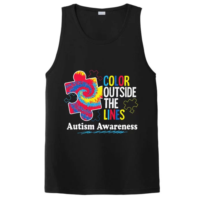 Autism Awarenesss Women Aspergers Puzzle Piece Performance Tank