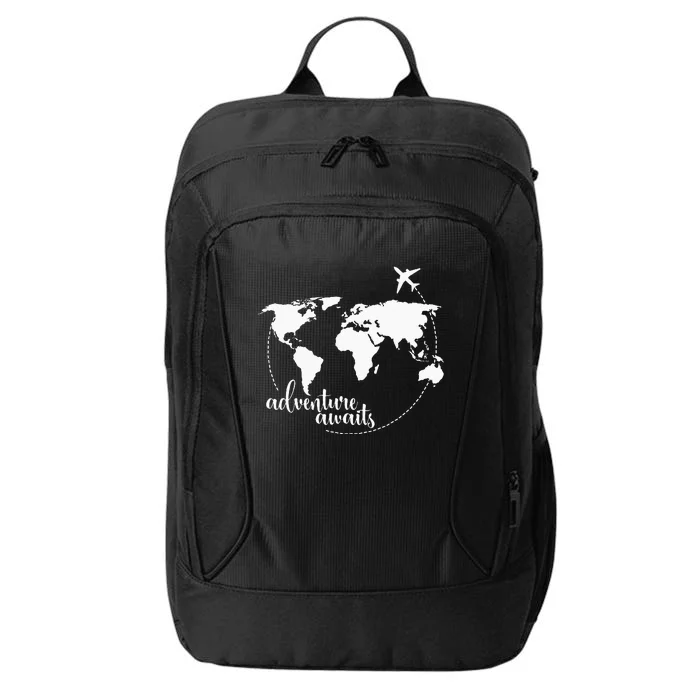 Adventure Awaits World Map For Travel Vacations City Backpack