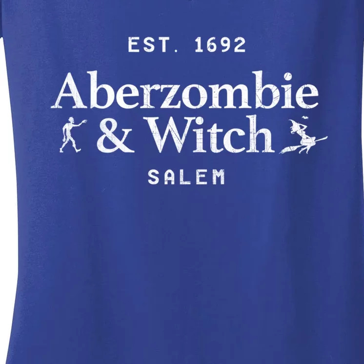 Aberzombie And Witch Est 1692 Salem Cute Cute Gift Cool Gift Women's V-Neck T-Shirt