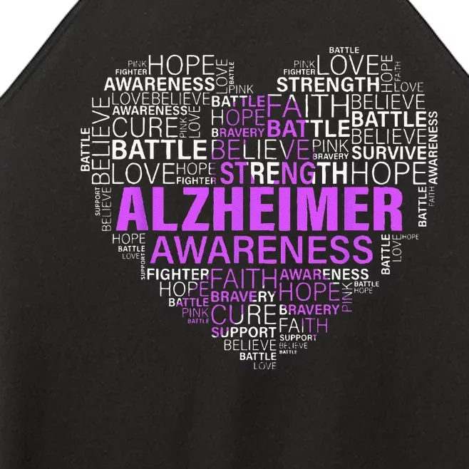 Alzheimer Awareness Words Support Proud Alzheimer Warrior Women’s Perfect Tri Rocker Tank