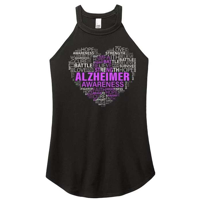 Alzheimer Awareness Words Support Proud Alzheimer Warrior Women’s Perfect Tri Rocker Tank