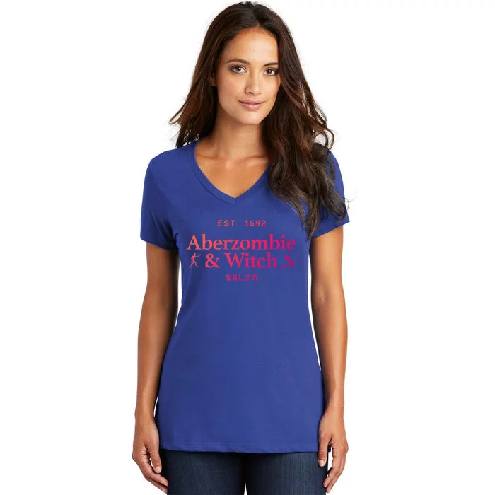 Aberzombie And Witch Est 1692 Salem Cute Gift Women's V-Neck T-Shirt