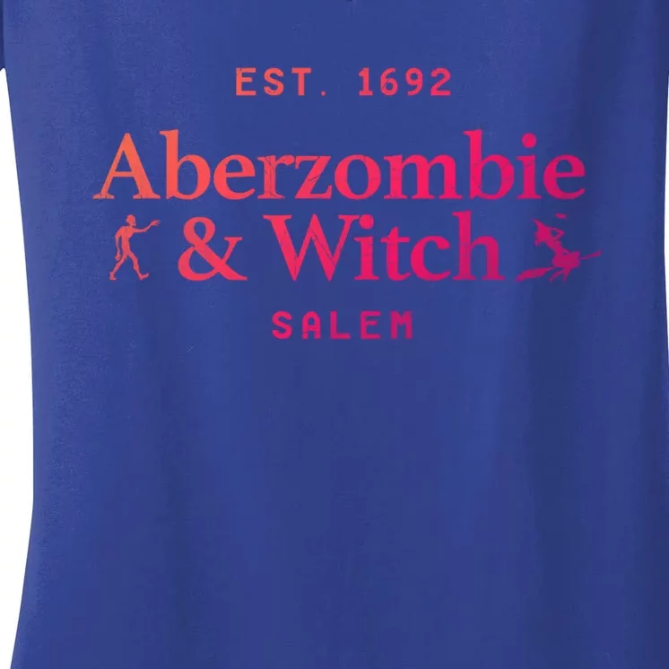 Aberzombie And Witch Est 1692 Salem Cute Gift Women's V-Neck T-Shirt