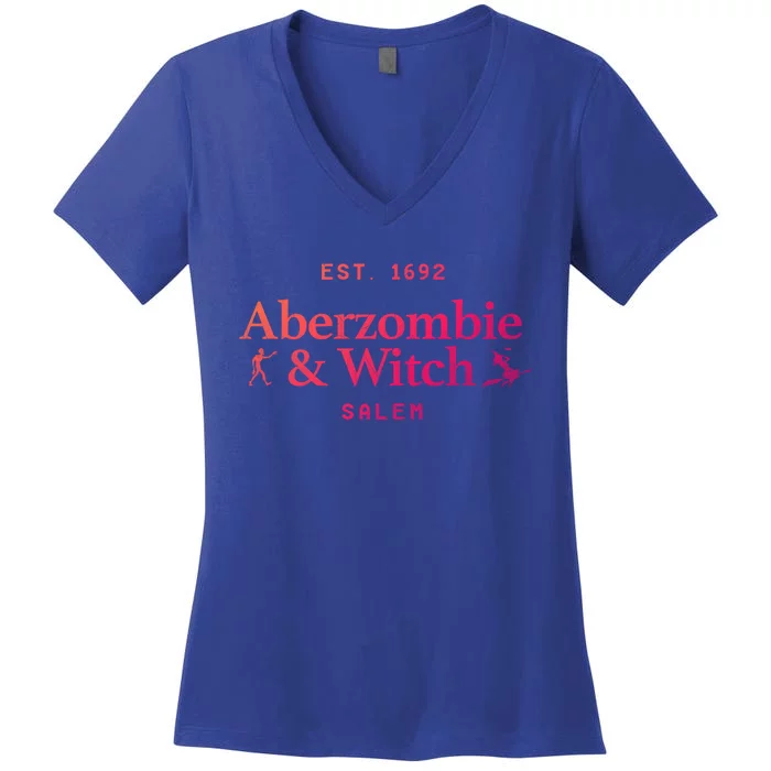 Aberzombie And Witch Est 1692 Salem Cute Gift Women's V-Neck T-Shirt