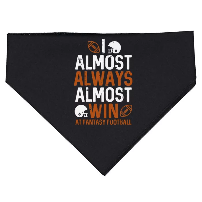 Almost Always Win At Fantasy Football Funny FFL USA-Made Doggie Bandana