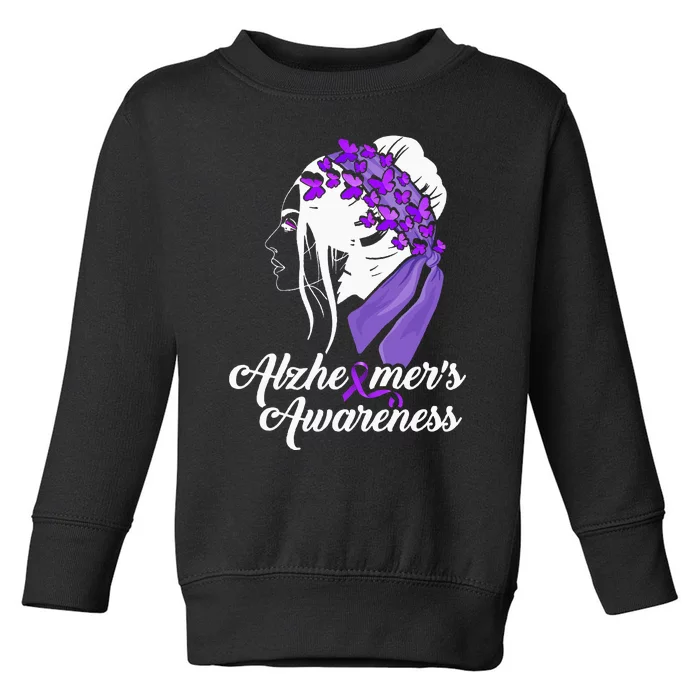 Alzheimer´s Awareness Women Butterfly Toddler Sweatshirt