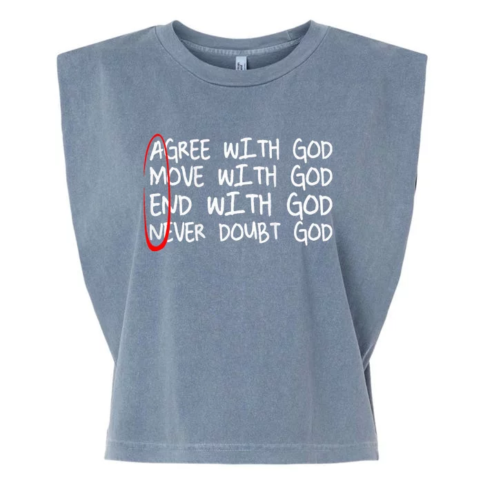 Amen Agree With God Move With God End With God Garment-Dyed Women's Muscle Tee