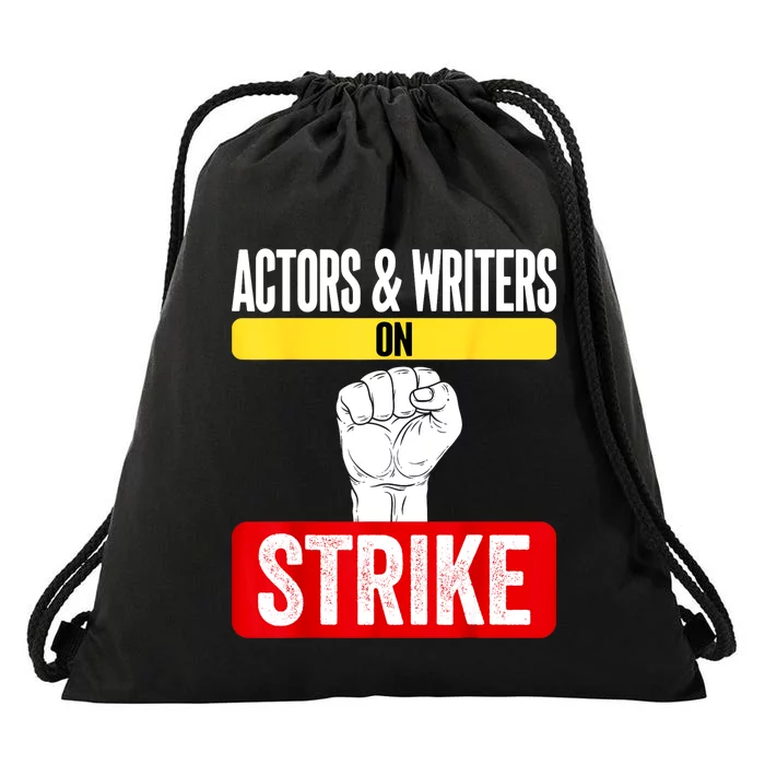 Actors And Writers On Strike I Stand With Writers Guild WGA Drawstring Bag